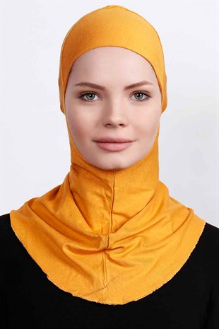 Boyunluklu Hijab Bone - Hardal