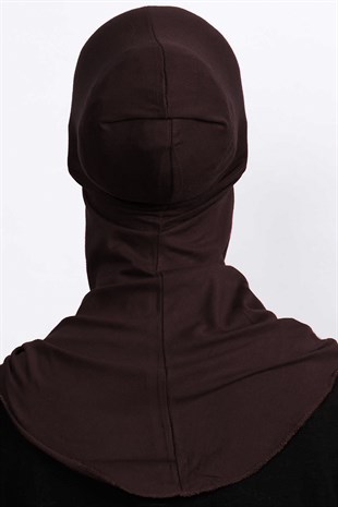 Boyunluklu Hijab Bone - Koyu Kahverengi