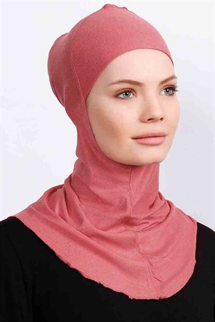 Boyunluklu Hijab Bone - Somon