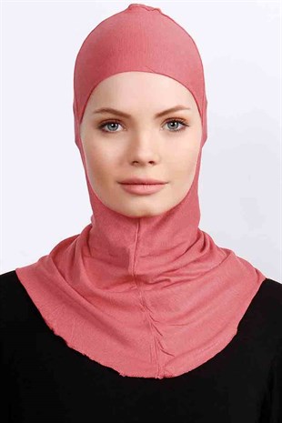 Boyunluklu Hijab Bone - Somon