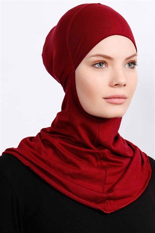Boyunluklu Hijab Bone Bordo