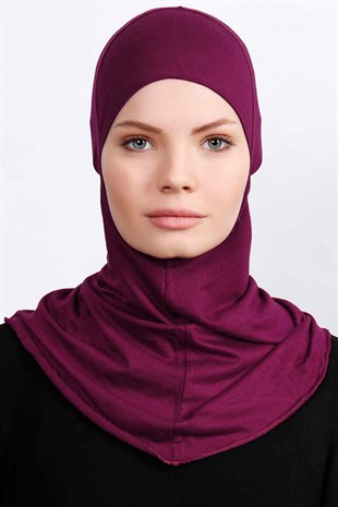 Boyunluklu Hijab Bone Vişne