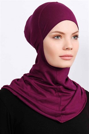 Boyunluklu Hijab Bone Vişne
